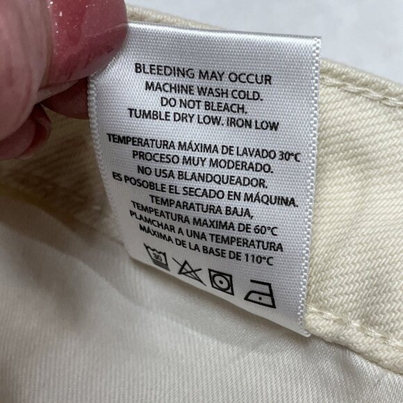 Hidden‎ Tracey Jeans Womens 31 Cream Tracey High Rise Straight Distressed Denim - Picture 11 of 11